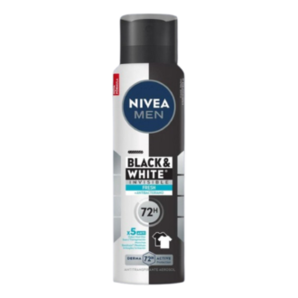 NIVEA MEN Black & White Invisible Fresh + Antibacterial 72H Body Spray 200ml