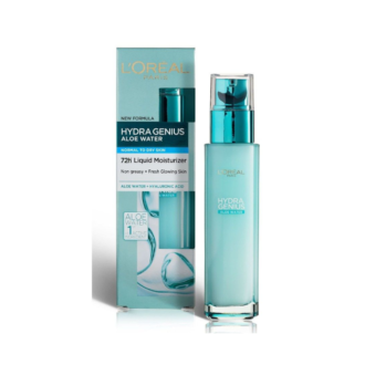L'Oréal Paris New Formula Hydra Genius Aloe Water Day Liquid Moisturiser 72H (Normal to Dry & Sensitive Skin)